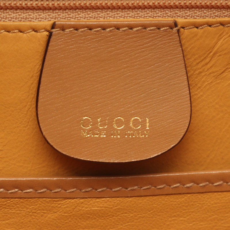 GUCCI 竹節單肩斜背包 00020460188 皮革 棕色 二手 女士-3