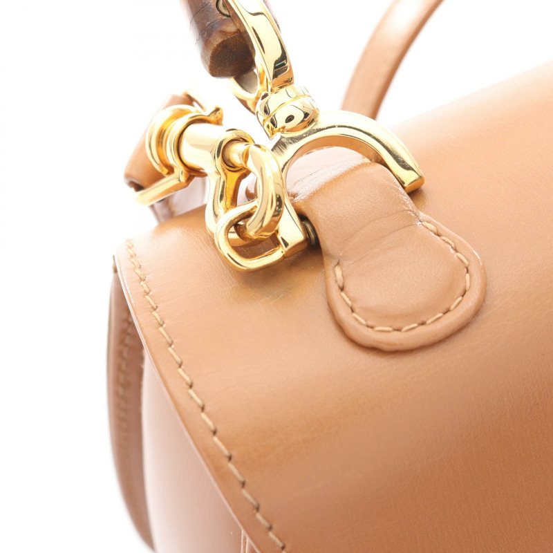 GUCCI 竹節單肩斜背包 00020460188 皮革 棕色 二手 女士-7