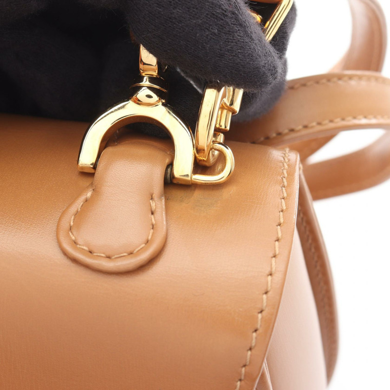 GUCCI 竹節單肩斜背包 00020460188 皮革 棕色 二手 女士-8