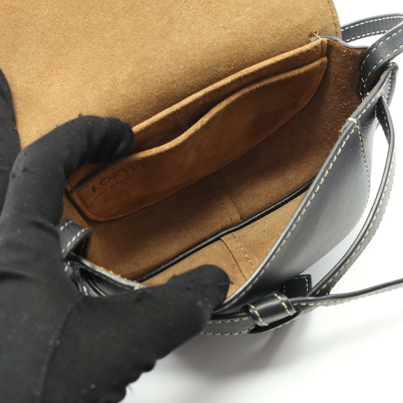 LOEWE Gate迷你肩斜背包，黑色真皮，二手女款-2