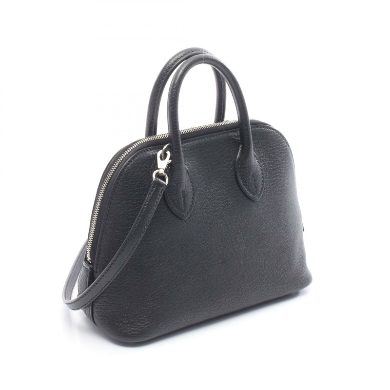 愛馬仕 Bolide 1923 迷你肩背包，山羊皮，黑色，二手，女士，扣-1