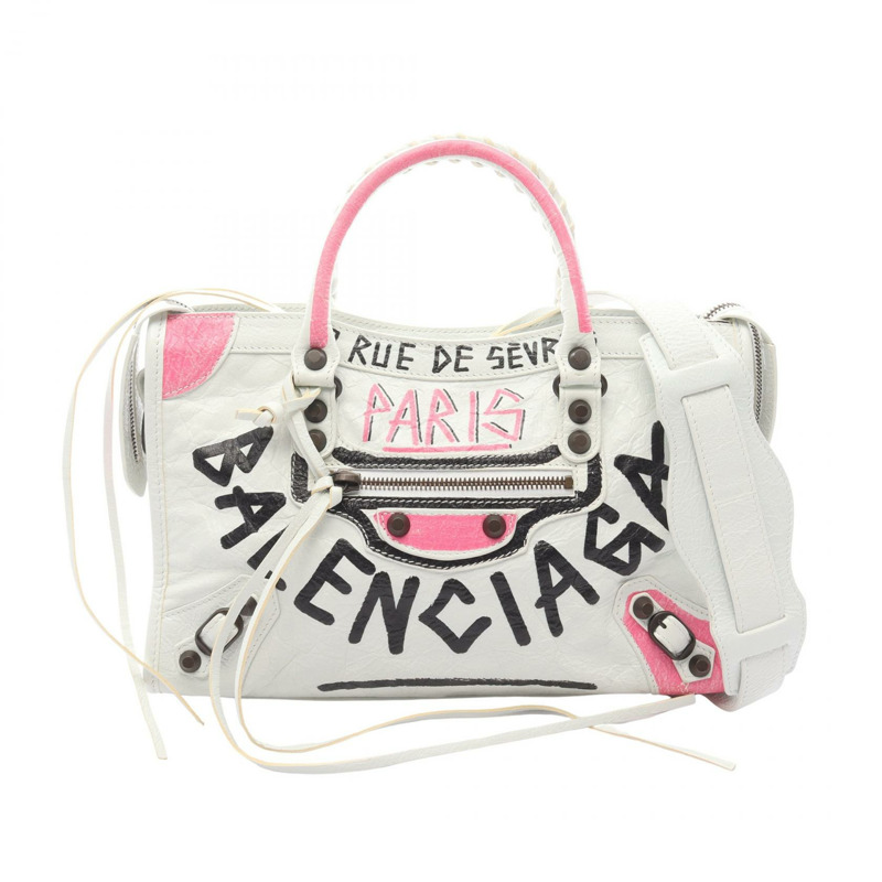 巴黎世家經典款 City S 兩用肩背手提包 431621 皮革 灰色 多色-0