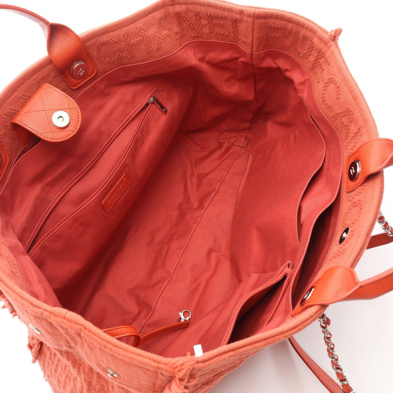 香奈兒 COCO 標誌大號購物鏈肩背手提包，紅色，二手 CC-2