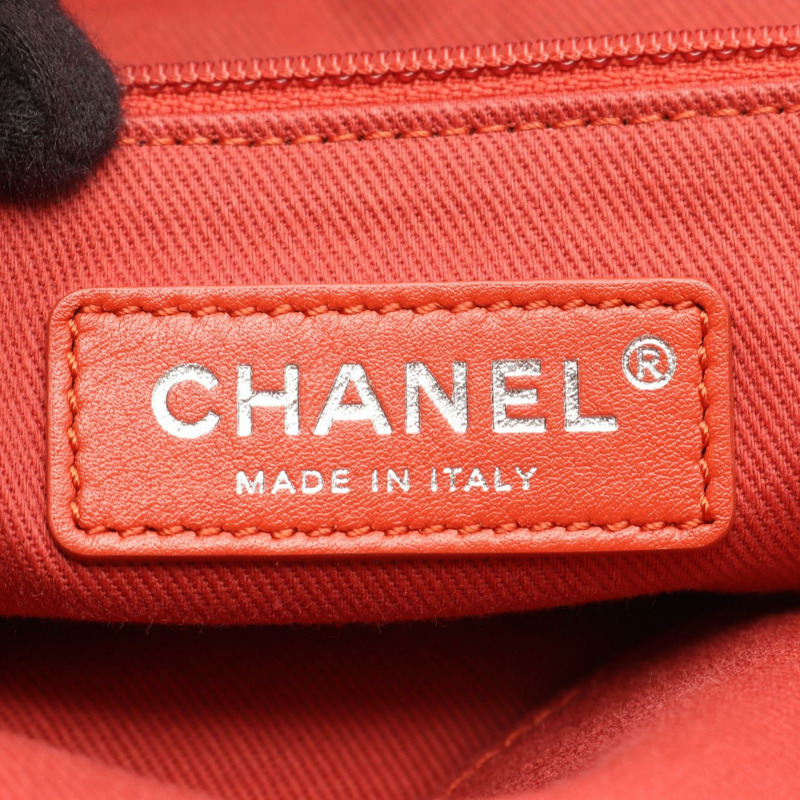 香奈兒 COCO 標誌大號購物鏈肩背手提包，紅色，二手 CC-3