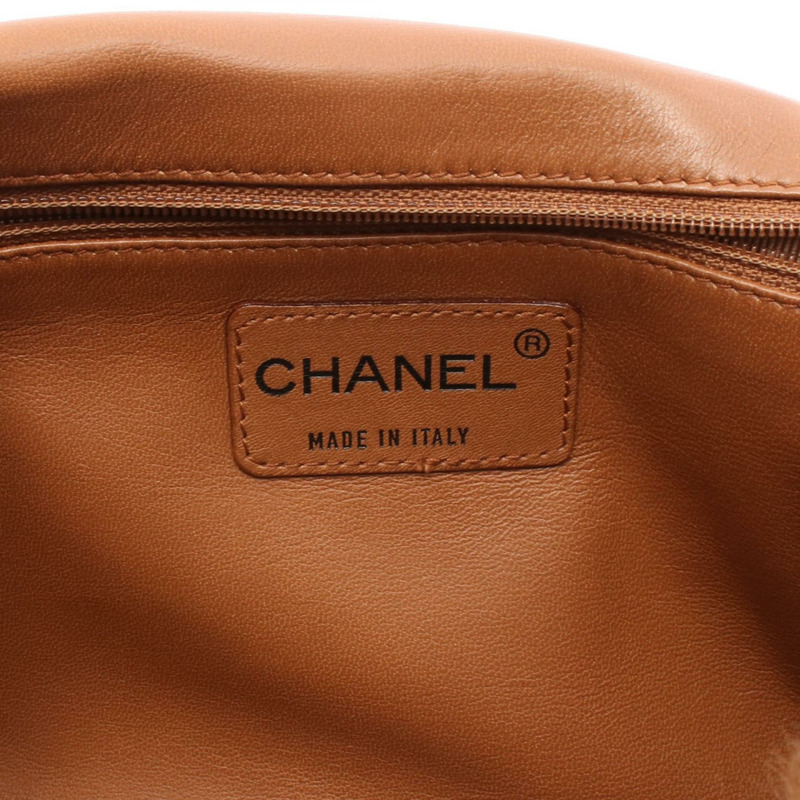 香奈兒肩包,棕色黑色皮革毛絨款,二手女款-3