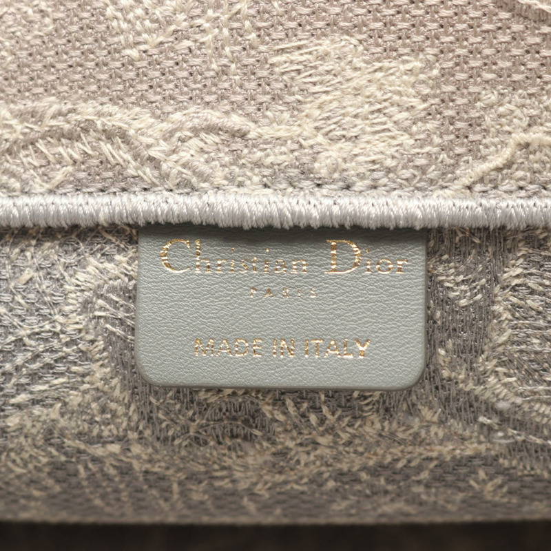 Dior BOOK TOTE 中 Toile de Jouy 帆布手提包 灰色 米色 二手 女士 logo-3
