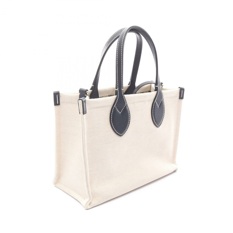 GUCCI 印花迷你手提包 772144 帆布皮革 米色 海軍藍 二手 女士-1