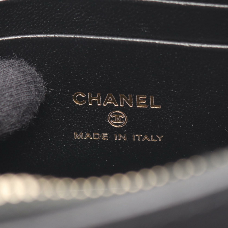 香奈兒 (CHANEL) 絎縫鏈條肩背包 AP4516 羊皮 黑色 白色 二手 金色五金 CC-3
