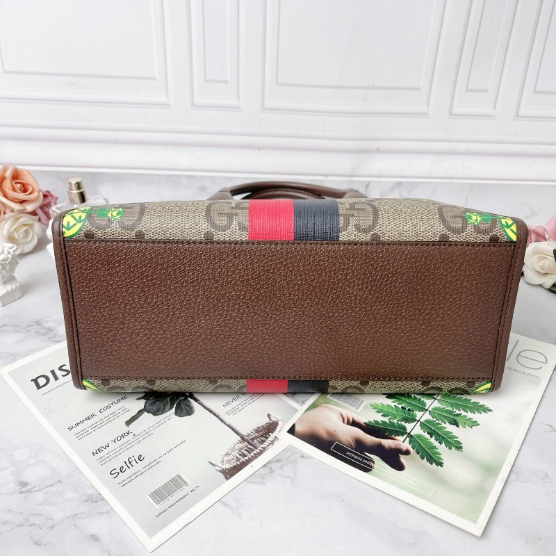 GUCCI Pineapple系列老花Logo波羅印花牛皮手提肩背包 31×13×26 99新配件塵袋-4