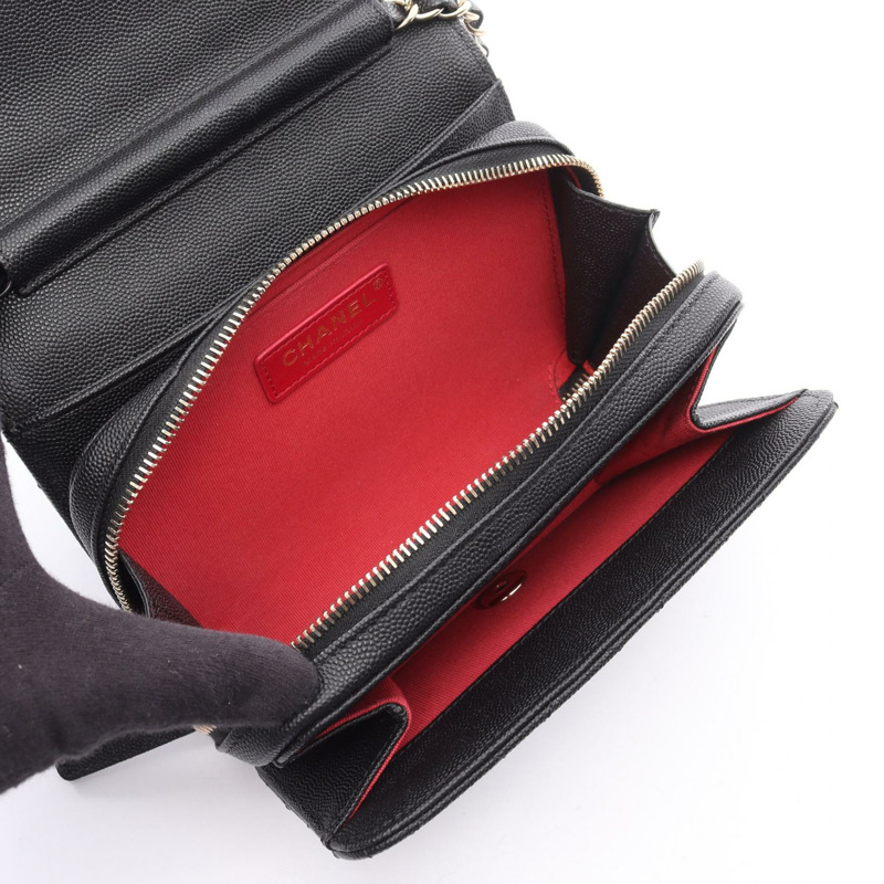 香奈兒 (CHANEL) Matelasse 迷你翻蓋肩背包 AS3002 粒面小牛皮 黑色 二手-2