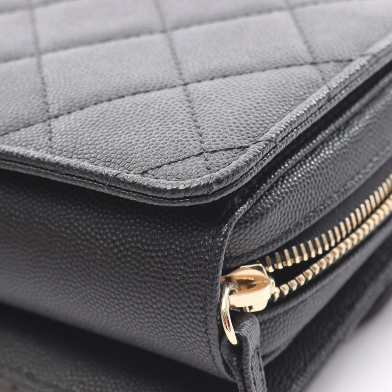 香奈兒 (CHANEL) Matelasse 迷你翻蓋肩背包 AS3002 粒面小牛皮 黑色 二手-5