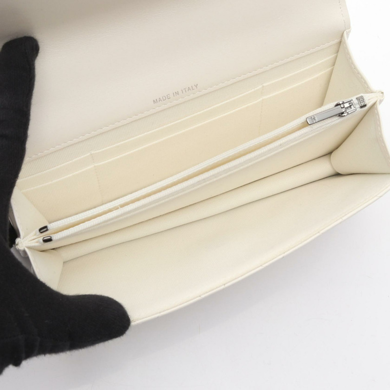 香奈兒 (CHANEL) Matelasse 頂部手柄手機包單肩包 羊皮 白色 二手 SHW-2