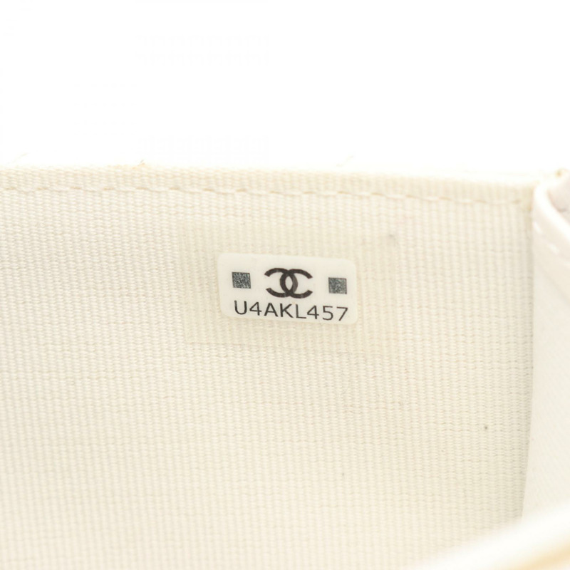 香奈兒 (CHANEL) Matelasse 頂部手柄手機包單肩包 羊皮 白色 二手 SHW-5