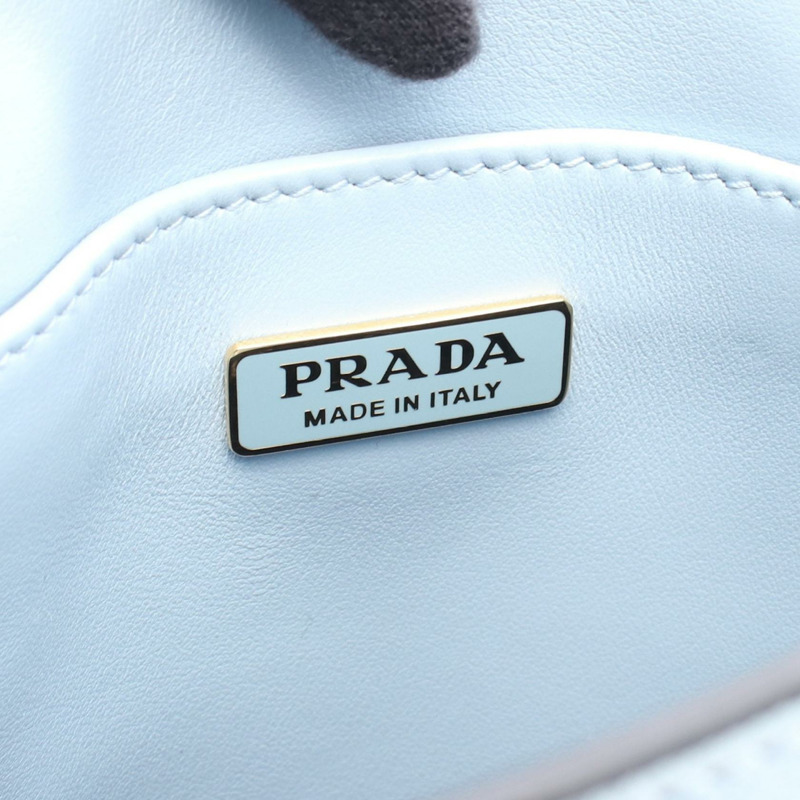 PRADA 斜背包單肩包 1BA333 藍色皮革 二手 女士 logo-3