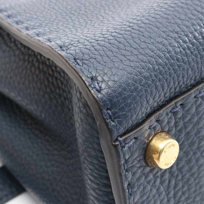 FENDI Peekaboo Essentials 單肩斜背包 8BN302 皮革 海軍藍 二手-4