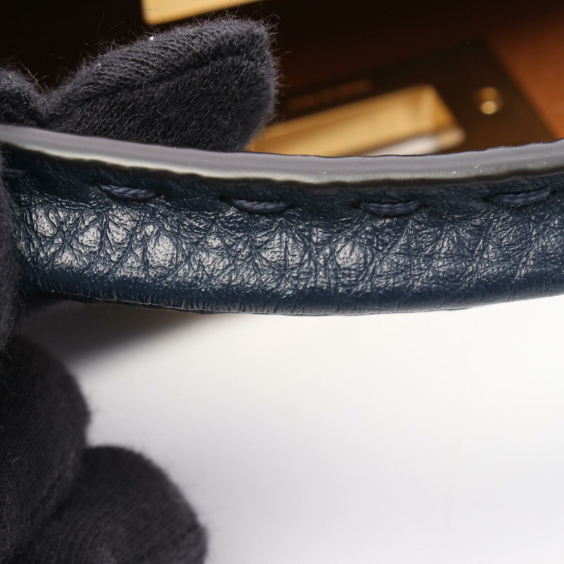 FENDI Peekaboo Essentials 單肩斜背包 8BN302 皮革 海軍藍 二手-6