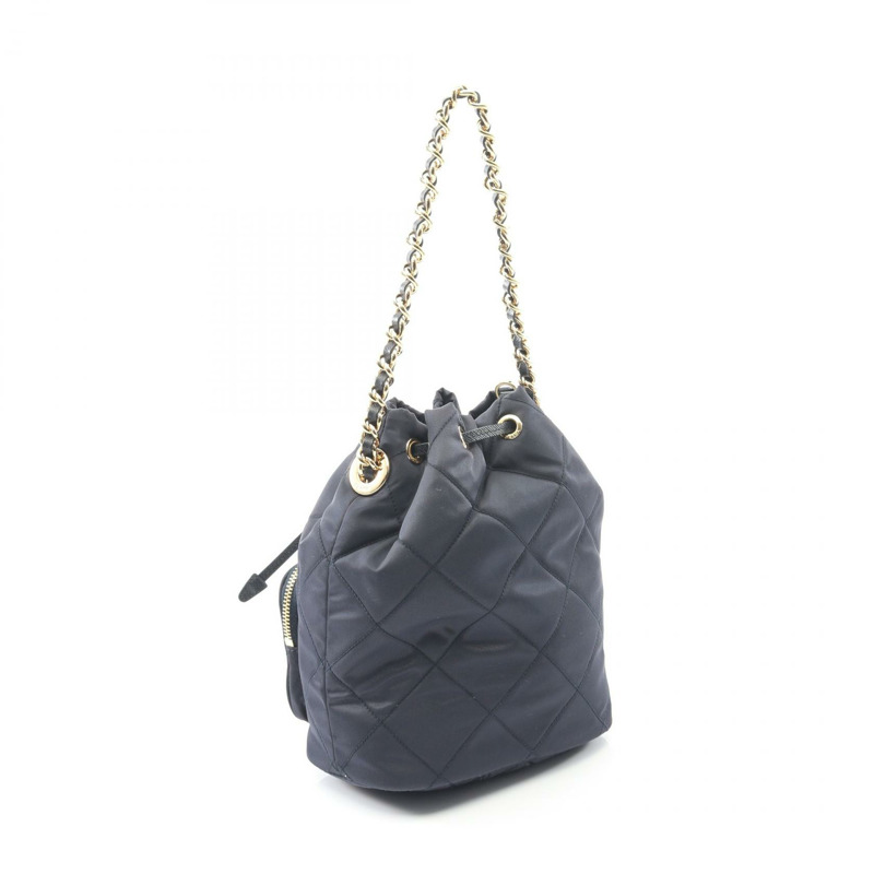 PRADA Duet Re-Nylon 水桶鏈條斜背包 1BH038 尼龍皮革 二手-1