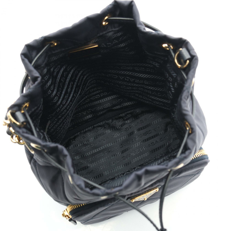 PRADA Duet Re-Nylon 水桶鏈條斜背包 1BH038 尼龍皮革 二手-2