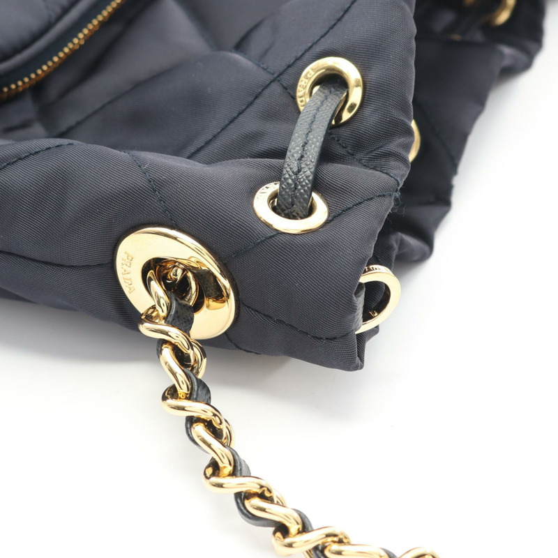 PRADA Duet Re-Nylon 水桶鏈條斜背包 1BH038 尼龍皮革 二手-5