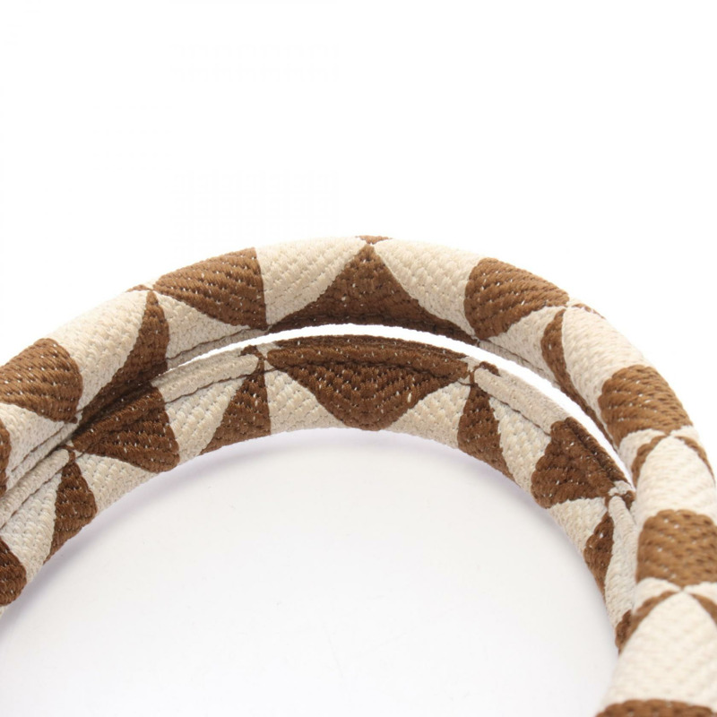 PRADA Symbol 小號肩斜背包 1BA354 帆布 棕色 白色 二手-6