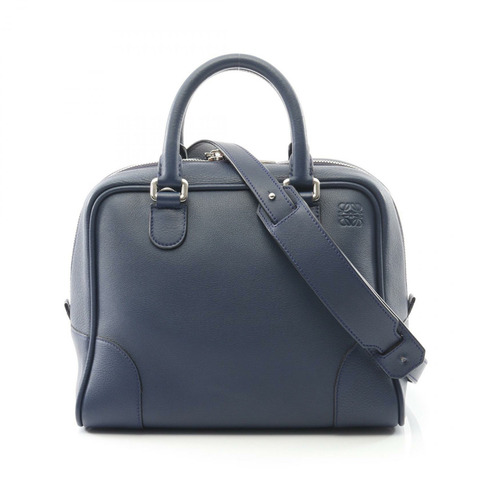 LOEWE Amazona 75 單肩斜背包，海軍藍皮革，二手女款