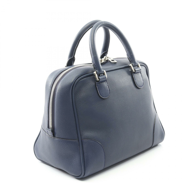 LOEWE Amazona 75 單肩斜背包，海軍藍皮革，二手女款-1