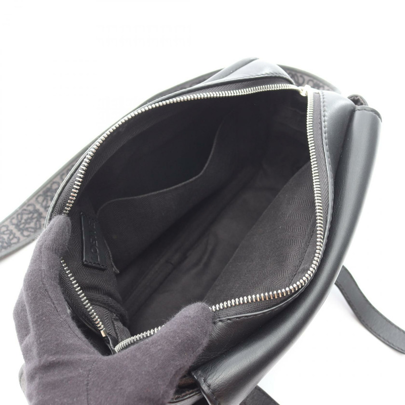 LOEWE 軍裝信差 XS 肩包 B553A72X22 黑色皮革 二手 男士-2