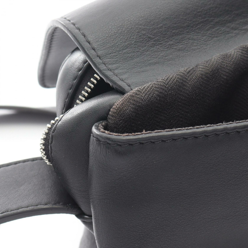 LOEWE 軍裝信差 XS 肩包 B553A72X22 黑色皮革 二手 男士-5