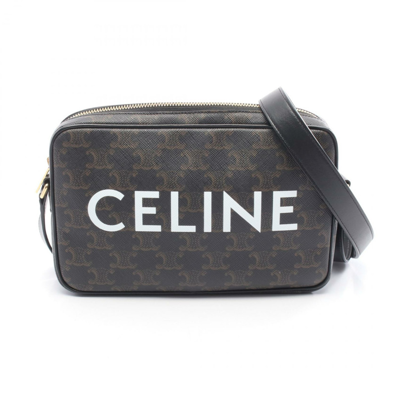 CELINE Triomphe 中型斜背包肩背包 194502 PVC帆布 二手-0