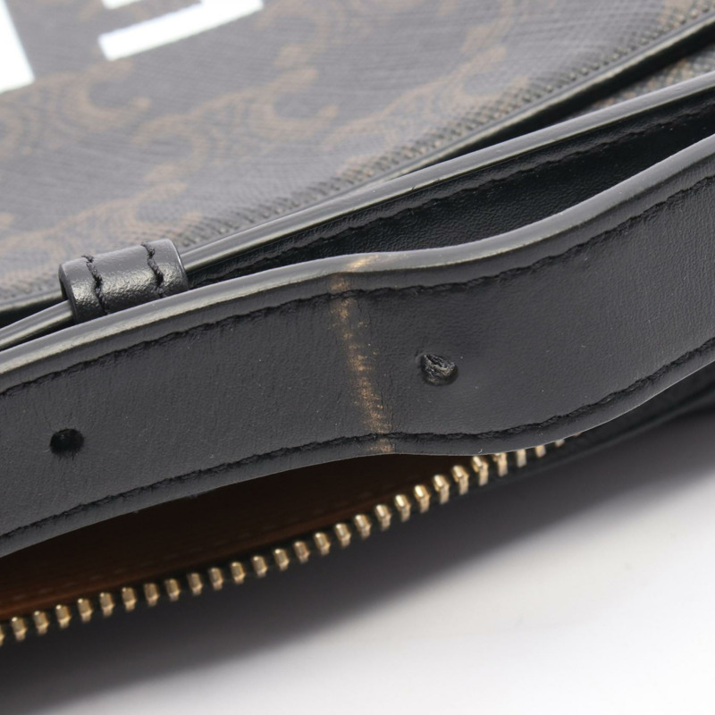 CELINE Triomphe 中型斜背包肩背包 194502 PVC帆布 二手-5