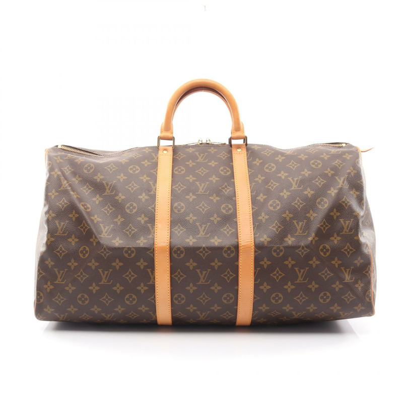 路易威登 Keepall55 手提包 M41424 Monogram 帆布皮革棕色二手 LV-0