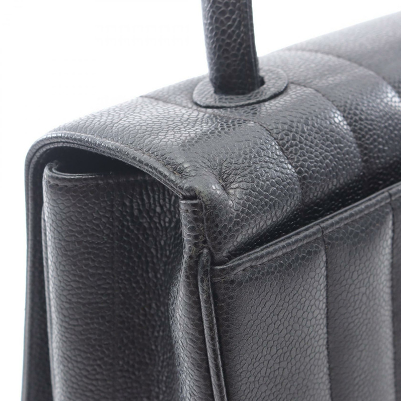 香奈兒 Mademoiselle 手提包，小牛皮材質，黑色，二手，女士款，金色五金配件-10