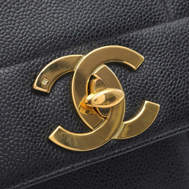 香奈兒 Mademoiselle 手提包，小牛皮材質，黑色，二手，女士款，金色五金配件-11