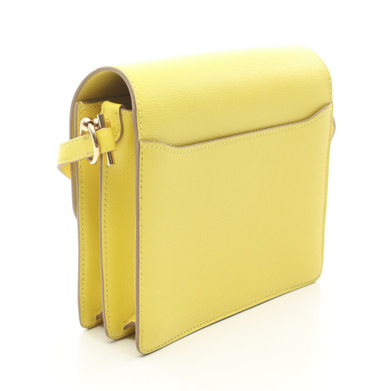 愛馬仕 Roulis 迷你青檸單肩包 Evercolor 黃色皮革 二手 女士 Y GHW-1