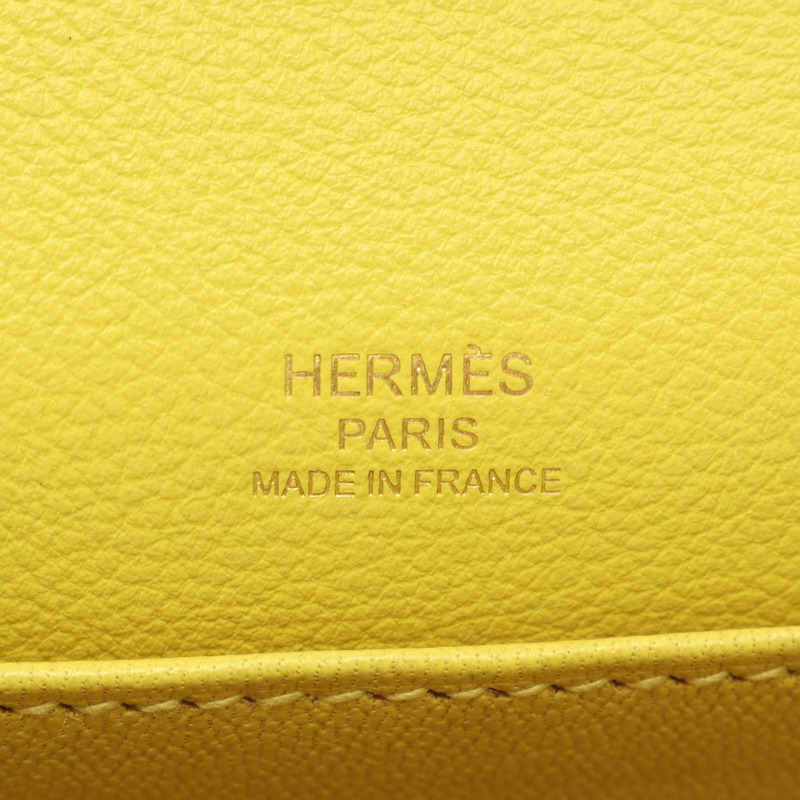 愛馬仕 Roulis 迷你青檸單肩包 Evercolor 黃色皮革 二手 女士 Y GHW-3