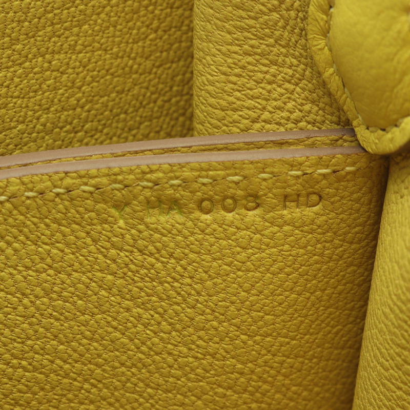 愛馬仕 Roulis 迷你青檸單肩包 Evercolor 黃色皮革 二手 女士 Y GHW-4