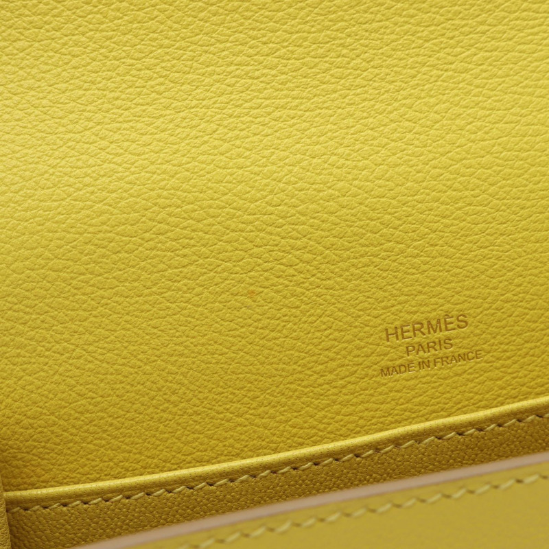 愛馬仕 Roulis 迷你青檸單肩包 Evercolor 黃色皮革 二手 女士 Y GHW-6