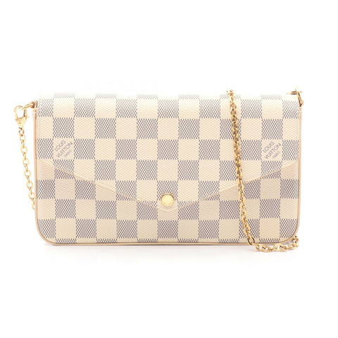路易威登 Pochette Felice 單肩包 N63106 Damier Azur 帆布 白色 二手