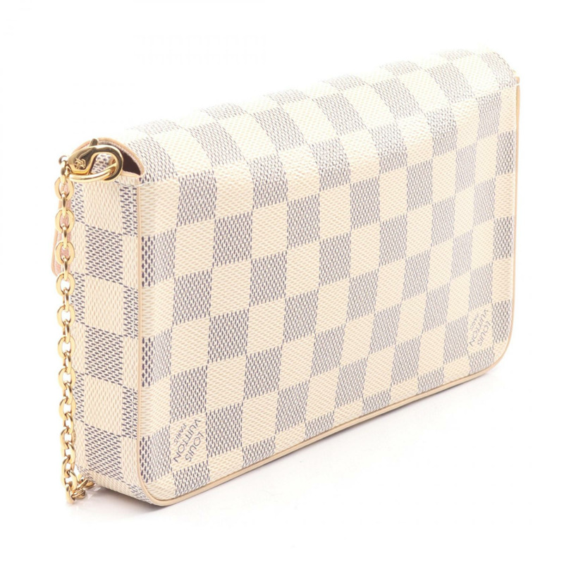 路易威登 Pochette Felice 單肩包 N63106 Damier Azur 帆布 白色 二手-1