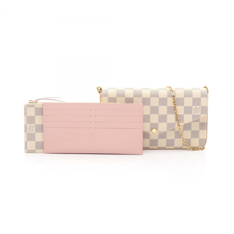 路易威登 Pochette Felice 單肩包 N63106 Damier Azur 帆布 白色 二手-5