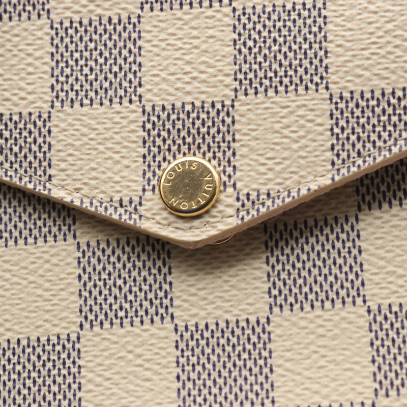 路易威登 Pochette Felice 單肩包 N63106 Damier Azur 帆布 白色 二手-8