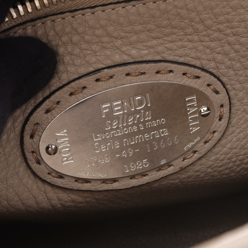 FENDI Peek-a-boo 常規單肩手提包 8BN290 皮革 米色 二手 女士-3