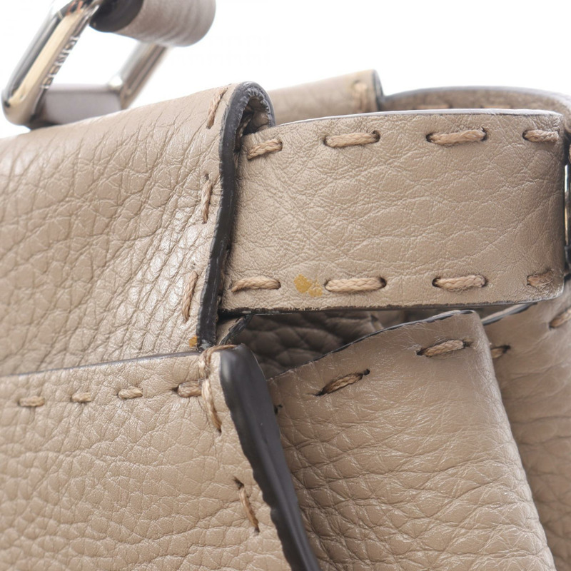 FENDI Peek-a-boo 常規單肩手提包 8BN290 皮革 米色 二手 女士-6