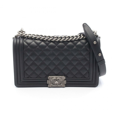 香奈兒 Boy Chanel 單肩手提包 A67086 羊皮 黑色 SHW 二手 女士 CC