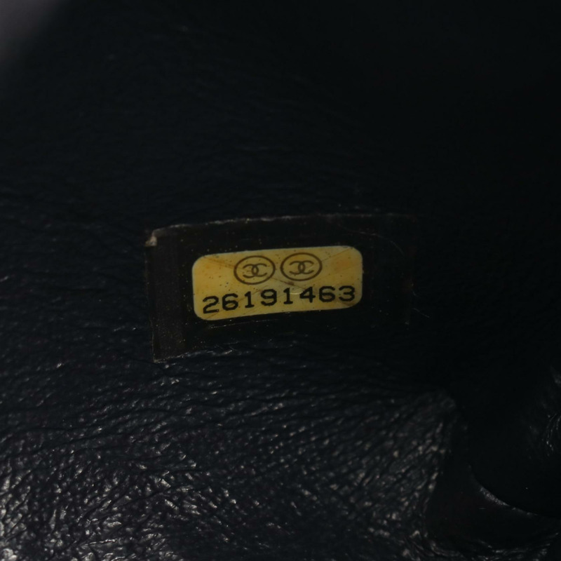 香奈兒 COCO Mark W 翻蓋鏈條肩背包，斜紋軟呢皮革，海軍藍，二手，女士，金色五金-5