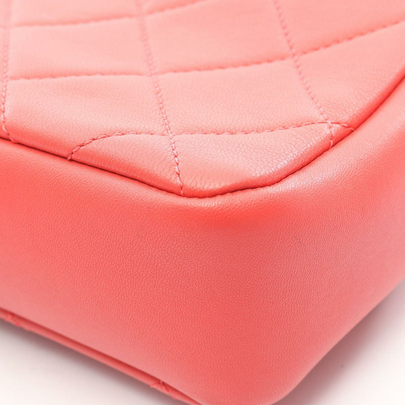 香奈兒大號翻蓋絎縫鏈條肩背斜背包 AS1353 紅色皮革二手-5