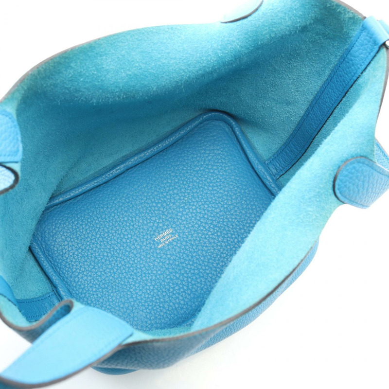 愛馬仕 Picotin Lock PM 托特包，Clemence 皮革，藍色 Zanzibar SHW，二手-2