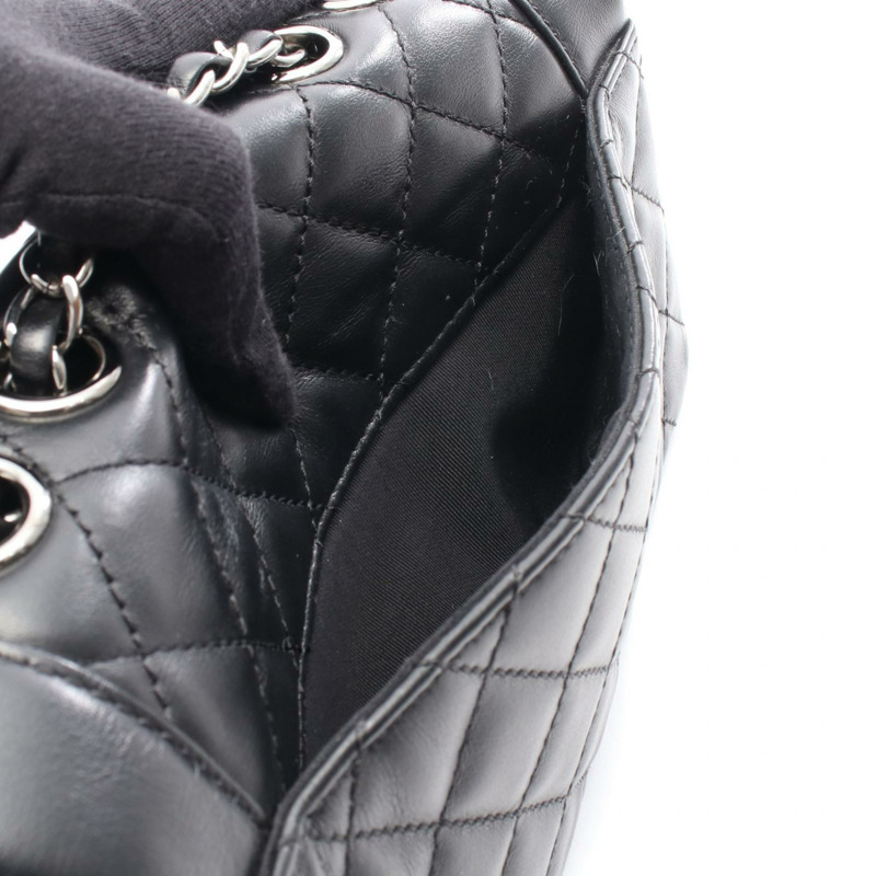 香奈兒 (CHANEL) 絎縫鏈條肩背包，羊皮材質，黑色，SHW，二手，女士 CC-5