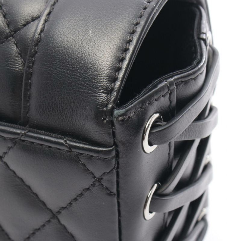 香奈兒 (CHANEL) 絎縫鏈條肩背包，羊皮材質，黑色，SHW，二手，女士 CC-7