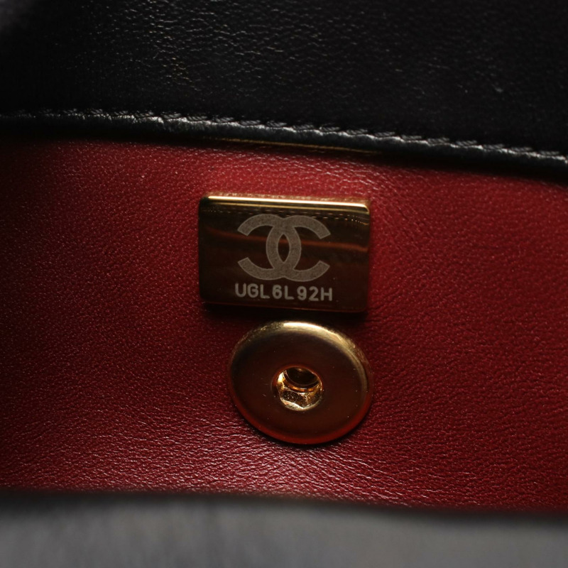 香奈兒 (CHANEL) 絎縫鏈條肩背斜背包 AS3479 羊皮 黑色 金色五金 二手-4